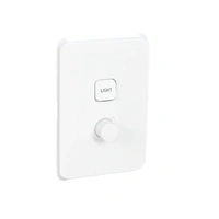 Clipsal Iconic SD-3042VA-DIM-LGT-TXT-VW | 2 Gang Complete Dimmer Switch & Light Dolly Text