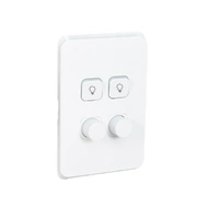 Clipsal Iconic SD-3044VA-2DIM-2LGT-VW | 4 Gang complete 2 x Dimmer Switch | 2 x SD Light Dolly