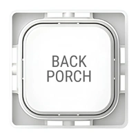 Clipsal Iconic SD-BACK-PORCH-TEXT-PB-VW | Custom Engraved Back Porch Text Push Button Dolly | Vivid White