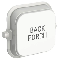 Clipsal Iconic SD-BACK-PORCH-TEXT-VW | Custom Engraved Back Porch Text Dolly Rocker | Vivid White