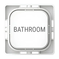 Clipsal Iconic SD-BATHROOM-TEXT-PB-VW | Custom Engraved Bathroom Text Push Button Dolly | Vivid White