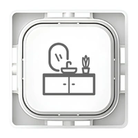 Clipsal Iconic SD-Bathroom-PB-VW | Custom Engraved Bathroom Pictogram Push Button Dolly | Vivid White