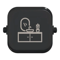 Clipsal Iconic SD-Bathroom-XB | Custom Engraved Bathroom Dolly Pictogram Rocker | Extra Black