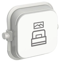 Clipsal Iconic SD-Bedroom-VW | Custom Engraved Bedroom Dolly Pictogram Rocker | Vivid White