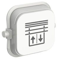 Clipsal Iconic SD-Blinds-Up-Down-VW | Custom Engraved Blinds Up & Down Dolly Pictogram Rocker | Vivid White