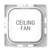 Clipsal Iconic SD-CEILING-FAN-TEXT-PB-VW | Custom Engraved Ceiling Fan Text Push Button Dolly | Vivid White