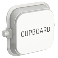 Clipsal Iconic SD-CUPBOARD-TEXT-VW | Custom Engraved Cupboard Text Dolly Rocker | Vivid White