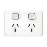 Clipsal Iconic SD-CUSTOM-3025C-COVER-VW | Custom Engraved Double Power Point Cover | Vivid White (SKIN ONLY)
