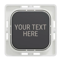 Clipsal Iconic SD-CUSTOM-TEXT-PB-XB | Design Your Own Custom Engraved Text Push Button Dolly | Extra Black