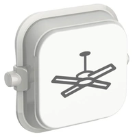 Clipsal Iconic SD-Ceiling-Fan-VW | Custom Engraved Ceiling Fan Dolly Pictogram Rocker | Vivid White