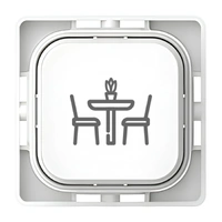 Clipsal Iconic SD-Dining-PB-VW | Custom Engraved Dining Pictogram Push Button Dolly | Vivid White