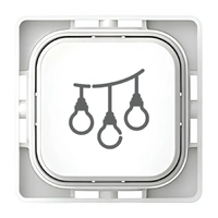 Clipsal Iconic SD-Festoon-PB-VW | Custom Engraved Festoon Pictogram Push Button Dolly | Vivid White