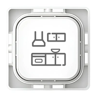 Clipsal Iconic SD-Kitchen-PB-VW | Custom Engraved Kitchen Pictogram Push Button Dolly | Vivid White