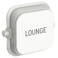 Clipsal Iconic SD-LOUNGE-TEXT-VW | Custom Engraved Lounge Text Dolly Rocker | Vivid White