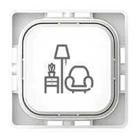 Clipsal Iconic SD-Lounge-PB-VW | Custom Engraved Lounge Pictogram Push Button Dolly | Vivid White