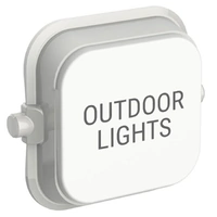Clipsal Iconic SD-OUTDOOR-LIGHTS-TEXT-VW | Custom Engraved Outdoor Lights Text Dolly Rocker | Vivid White