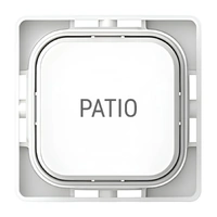Clipsal Iconic SD-PATIO-TEXT-PB-VW | Custom Engraved Patio Text Push Button Dolly | Vivid White