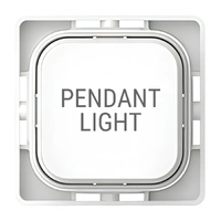 Clipsal Iconic SD-PENDANT-LIGHT-TEXT-PB-VW | Custom Engraved Pendant Light Text Push Button Dolly | Vivid White