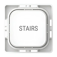 Clipsal Iconic SD-STAIRS-TEXT-PB-VW | Custom Engraved Stairs Text Push Button Dolly | Vivid White
