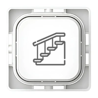 Clipsal Iconic SD-Stairs-PB-VW | Custom Engraved Stairs Pictogram Push Button Dolly | Vivid White