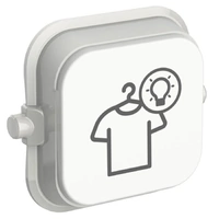 Clipsal Iconic SD-Wardrobe-VW | Custom Engraved Wardrobe Dolly Pictogram Rocker | Vivid White