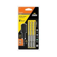 Alpha SDSADP-SET4 | SDS Plus Adaptor & Masonry Drill Set | 4 Piece
