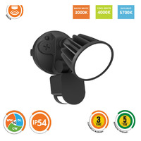 SES70801TC-BK | Stargem III Single 15W LED Floodlight Tri-Colour with PIR Sensor Black