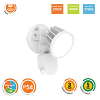 SES70801TC-WH | Stargem III Single 15W LED Floodlight Tri-Colour with PIR Sensor White