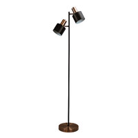 Stylux SL98787-2CO | Ari Mid-Century Twin Task Lamp Black with Brushed Copper