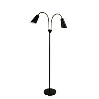 Stylux SL98812AB | Walt Twin Flexible Neck Lamp Black With Antique Brass