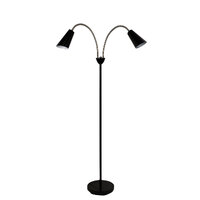 Stylux SL98812BC | Walt Twin Flexible Neck Lamp Black With Brushed Chrome