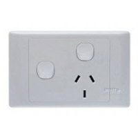 Single Power Point GPO 10 Amp with 16 Amp Extra Switch SL Series | SLGPO1X