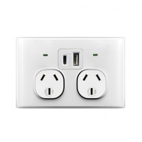 Snow Leopard SNPP2USBAUWW | Double Power Point GPO 10A / Dual A & C USB | Glass Look
