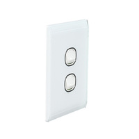 Snow Leopard SNSWV2GWW | 2 Gang Light switch | Glass Look