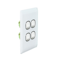Snow Leopard SNSWV4GWW | 4 Gang Light switch | Glass Look