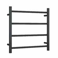 Thermogroup SR25MB | Thermorail Ladder 4 Straight/Round Heated Towel Rail 54W 550x550x122mm | Black