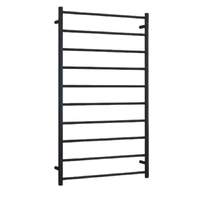 Thermogroup SR69MB | Straight Round Matt Black Ladder Heated Towel Rail | IP55