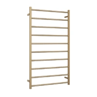 Thermogroup SR69MBB | Straight Round Heated Towel Rail Ladder Brushed Brass | IP55