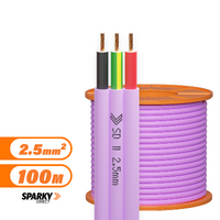 2.5mm Twin & Earth Flat Cable Purple Non Migratory | Pvc / Pvc 100mtrs SRF3025VHT-100P