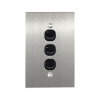 Connected Switch Gear SS-LS103VB | 3 Gang Light Switch | Stainless Steel / Black