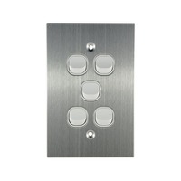 Connected Switch Gear SS-LS105V | 5 Gang Light Switch | Stainless Steel / White