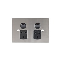 Connected Switch Gear SS-POD10B | Stainless Steel / Black Double Power point