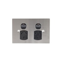 Connected Switch Gear SS-POD10B | Stainless Steel / Black Double Power point