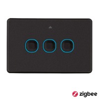 Mercator Ikuu SSW03GMBK | Matt Black Smart Triple Switch | Zigbee