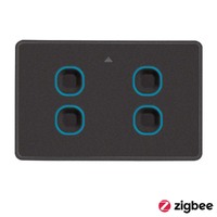 Mercator Ikuu SSW04GMBK | Matt Black Smart Quad Switch | Zigbee