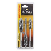 3 Piece 4 Cutter Auger Bit 16, 20, 25mm  | 4MAX | TurboBore TS4C-SET3