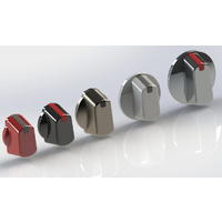 Chrome 40mm Knob | Appliance Knobs 4 Pack - Inc all Shaft adaptors, Ignition Collars and 92 piece decal set | UK-40C4