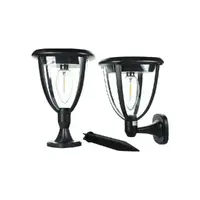Vibe Lighting VBLSP-100-4-27K-2PK | Solar LED Lights Wall/Pier/Spike 2700K | Twin Pack | Black