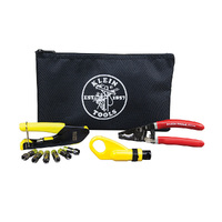 Klein Tools VDV026-211 | Coax Cable Installation Kit with Zip Pouch | Red & Yellow