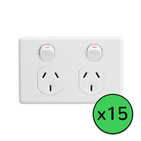 Clipsal VPC2025-WE | Classic 10A Double Power Point 15 Pack | White